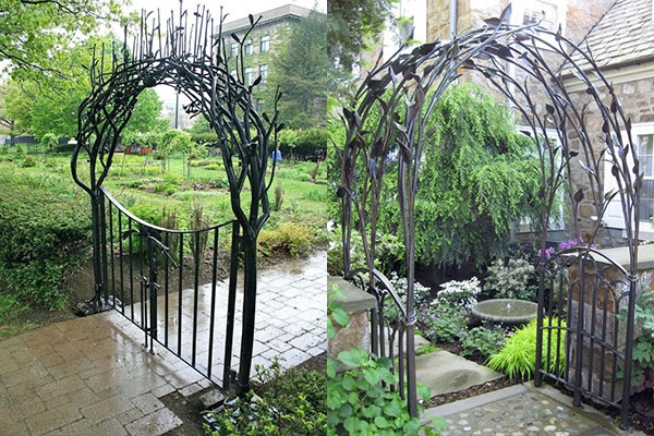 необычный дизайн садовой арки