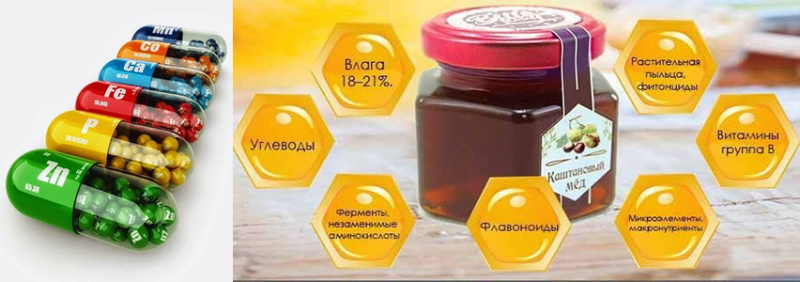 лечебные ингредиенты каштанового меда