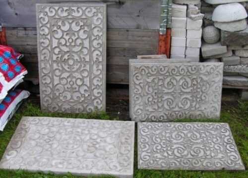 Цементные плиты с фактурой, сделанной из резинового коврика