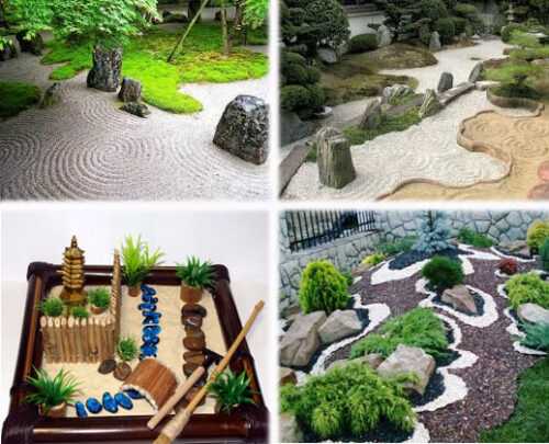 На фото - как сделать настольный каменный сад и на дачном участке